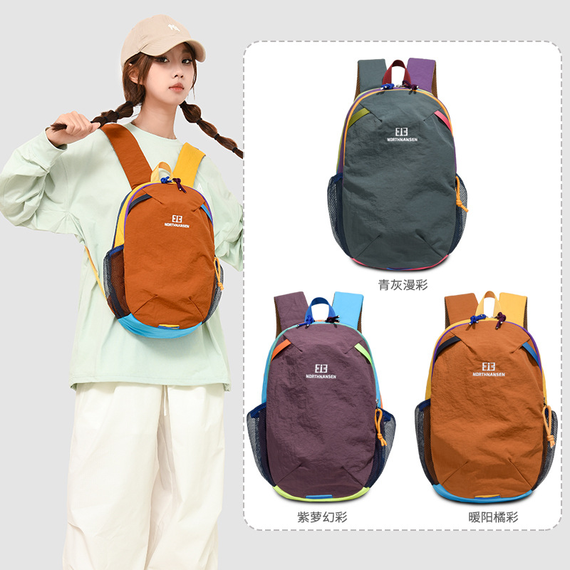 Mochila de montaña al aire libre de otoño, mochila de montaña al aire libre, color contrastante de gran capacidad.