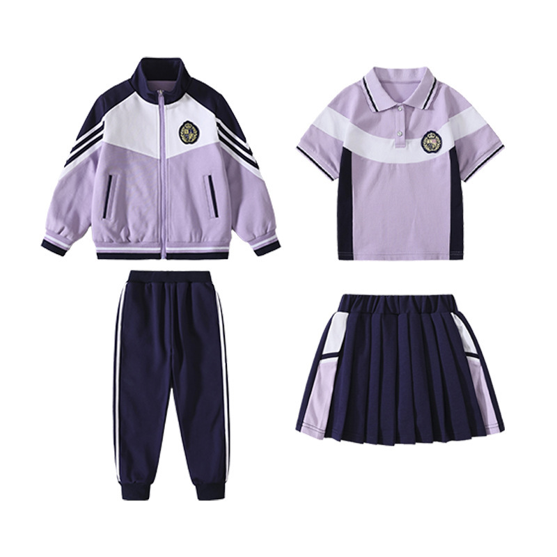 초등학교 학생을위한 교복 봄 및 가을 옷 대학 스타일 어린이 클래스 옷 1 학년 세트 유치원 정원 옷을 위한 여름 운동복