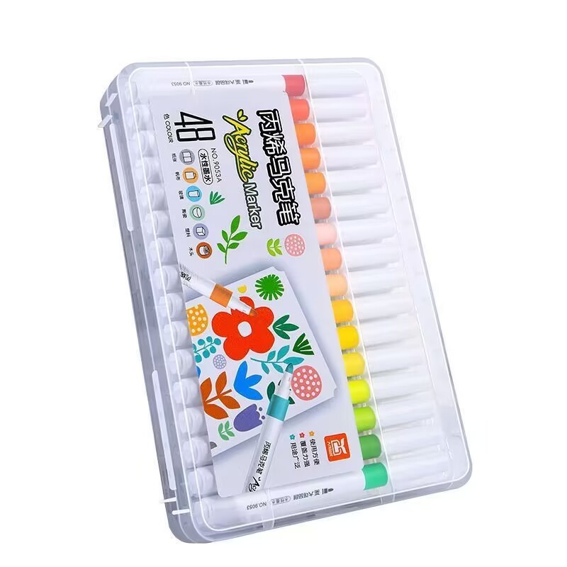 Traje de marcador de acrílico al por mayor 48-color impermeable no-desvanecimiento papel no transparente para niños y estudiantes arte