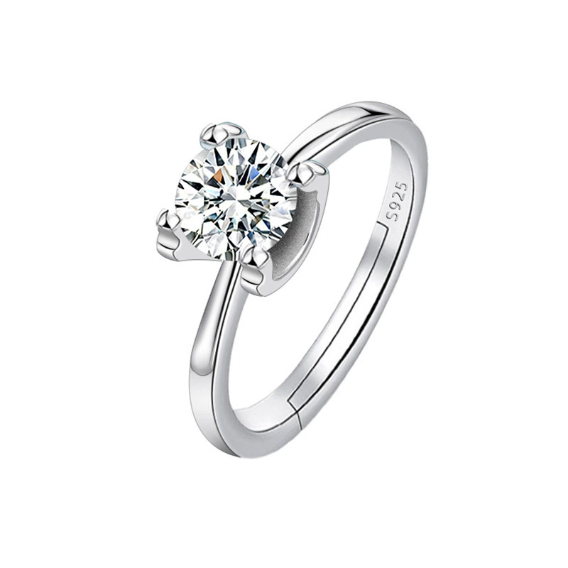 Adjustable wedding ring, 1‑carat style, light‑luxury design, multiple motif options