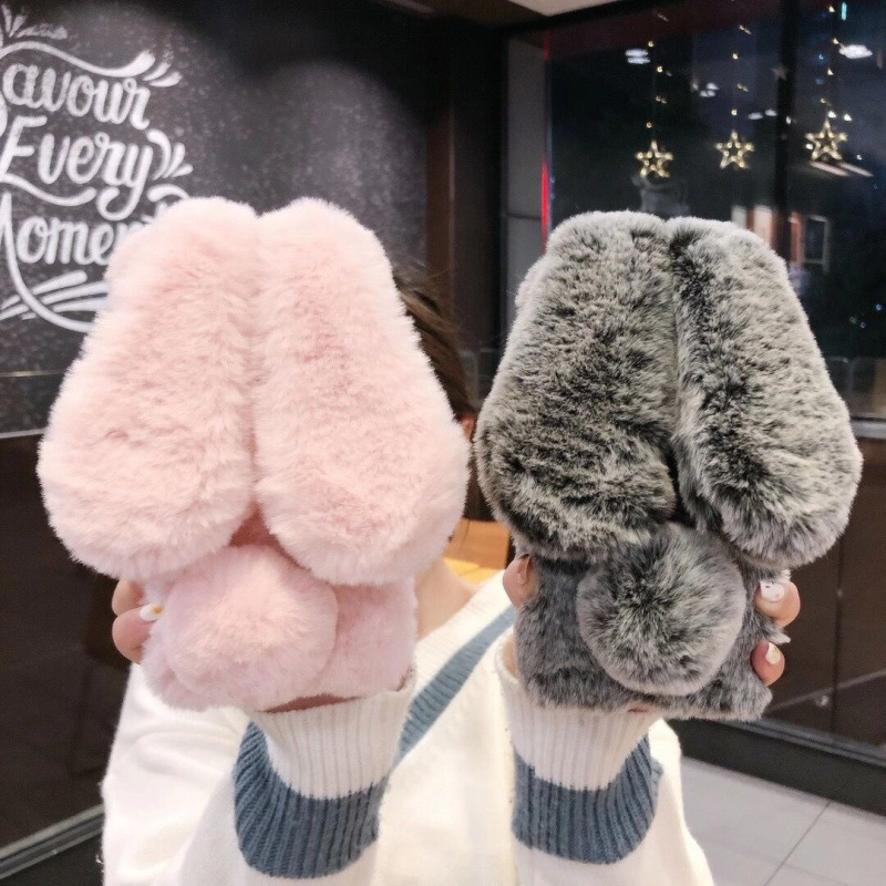 Suitable for Plush Bunny Ears Apple 17 Warm Phone Case iPhone 13 Pro/8 Plus Protective Cover 12/11 Suitable for Plush Bunny Ears Apple 17 Warm Phone Case iPhone 13 Pro/8 Plus Protective Cover 12/11