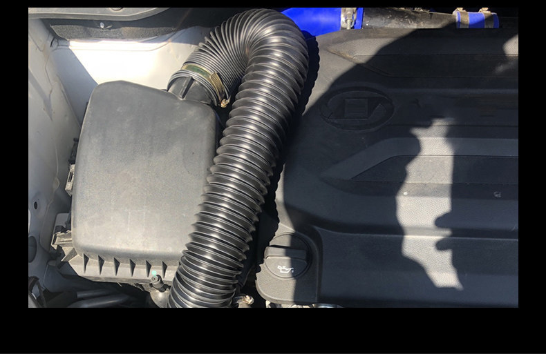 Car intake air duct modification with bendable corrugated telescopic hose suitable for 76MM inner diameter