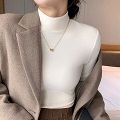 高级轻奢感打底衫春秋简约内搭薄款长袖小众精致女士半高领针织衫
