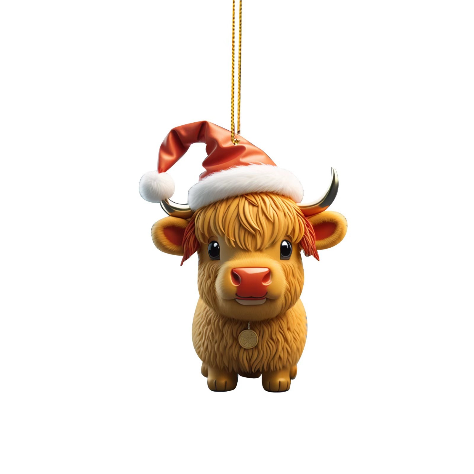 Cute vaca de Navidad automóvil acrílico colgante decoración del árbol de Navidad colgante decoración del hogar image 8
