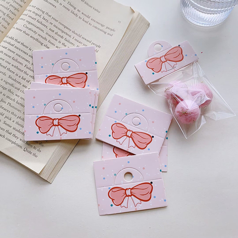 100五彩小花对折包装卡头diy饰品配件卡纸摆地摊发饰发夹皮筋卡片