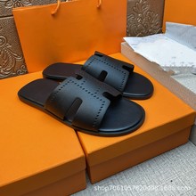 头层牛皮欧洲2025拖鞋男夏外夏季潮流真皮一字男潮牌轻便爆款