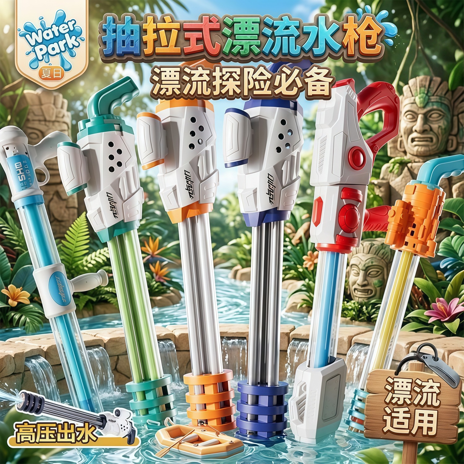 Capacious travel water gun