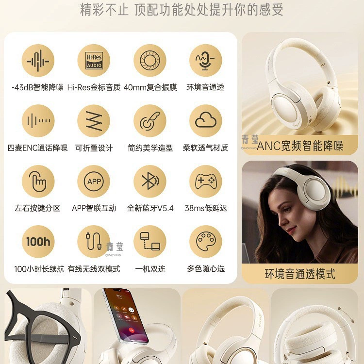 2025 новая iKFKing2.0 гарнитура с активным шумоподавлением, Bluetooth беспроводная/проводная для киберспорта и игр