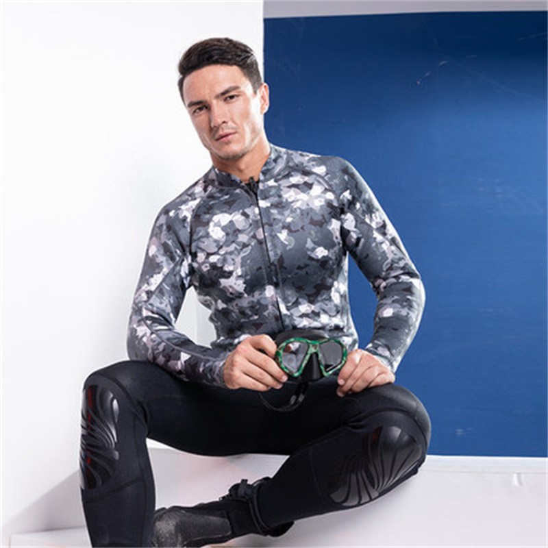 2mm diving suit men's long surf jacket split long sleeve snorkeling deep diving warm cold sun protection jellyfish suit 2mm diving suit men's long surf jacket split long sleeve snorkeling deep diving warm cold sun protection jellyfish suit