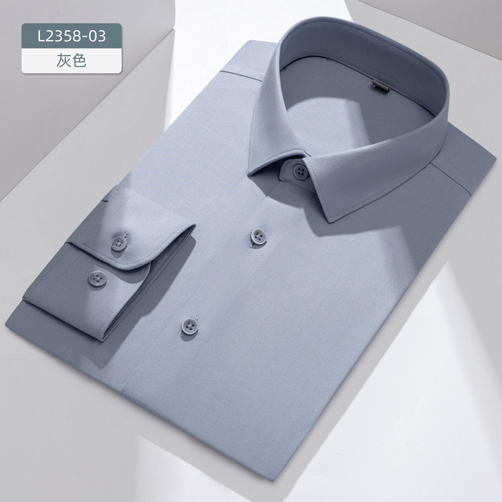 Camisa modal de tres pruebas de los hombres de manga larga sin costuras sin planchar ropa formal de los hombres de negocios impermeable a prueba de aceite anti-incrustante camisa blanca