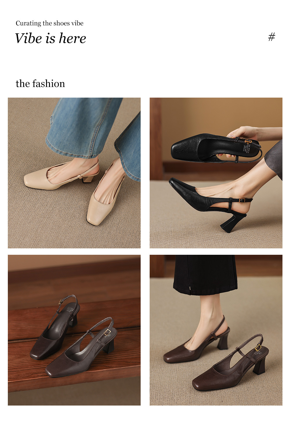 Sandal nữ cao gót 6,5 cm mũi hở quai khóa da bò — màu nâu chi tiết 1