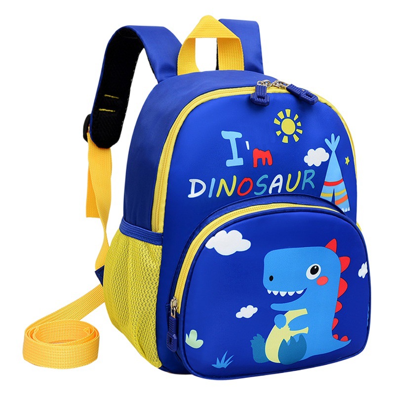 Mochila anti-perdida para niños mochila de jardín de infantes de comercio exterior reducción de carga de dibujos animados mochila de cuerda de tracción de dinosaurio pequeño