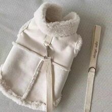 秋冬可牵引加绒宠物泰迪小狗小型犬比熊博美猫咪衣服狗狗衣服冬装