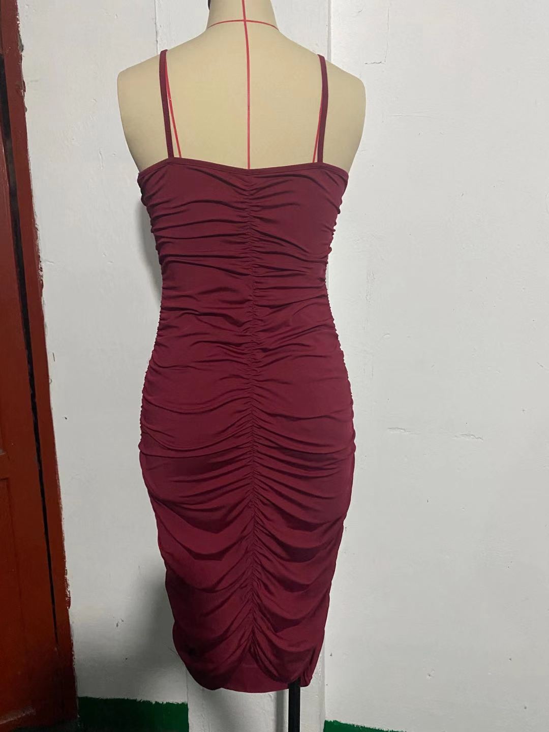 Bandage Same Dress Cheongsam Sexy Backless Long Slim Fit Strappy Low Cut Sheath Dress