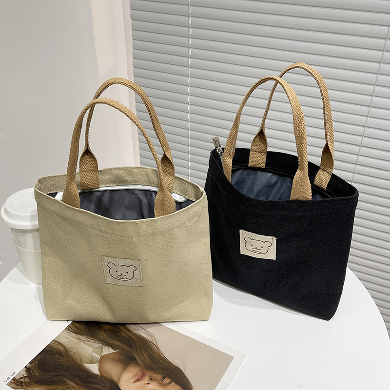 Niche Japanese Canvas Handbag Large Capacity Office Commuter Lunch Bag Mori Simple All-match Storage Bag Niche Japanese Canvas Handbag Large Capacity Office Commuter Lunch Bag Mori Simple All-match Storage Bag