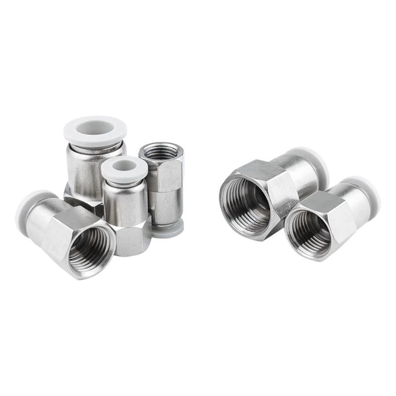 Белый быстроразъемный пневматический быстроразъемный Соединитель с внутренней резьбой PCF6-01/8-02/10-03/12-04