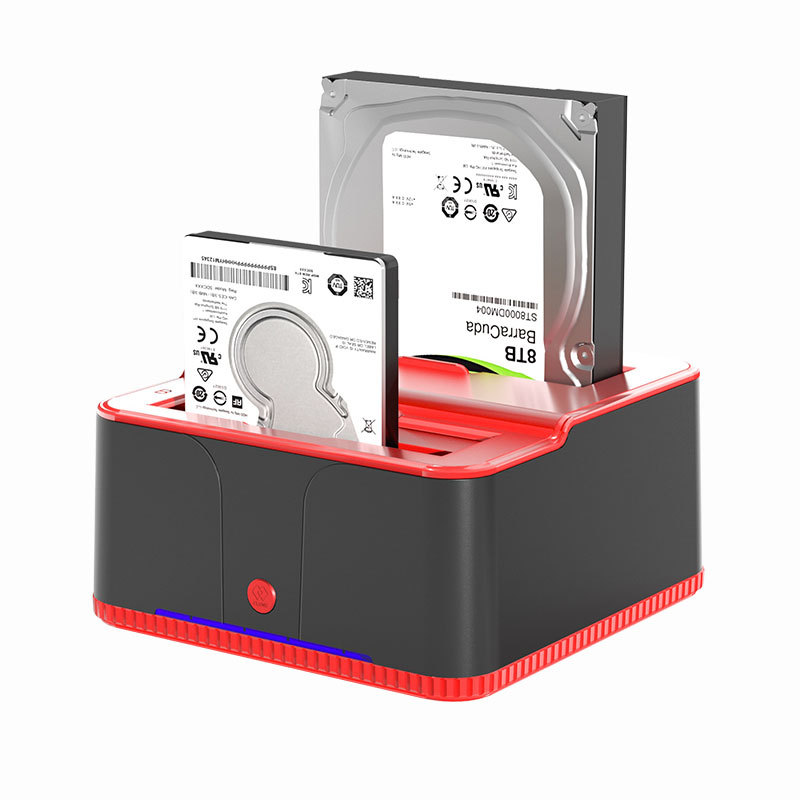 Nuevo modelo privado USB2.5/3,5 Base de disco duro de doble disco copia sin conexión caja de disco duro multifunción Disco Duro socket