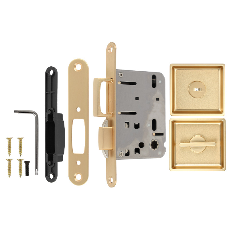 Comercio exterior personalizado redondo BK bolsillo cerradura de puerta deslizante privacidad baño cocina cerradura de puerta deslizante puerta fantasma cerradura de gancho invisible