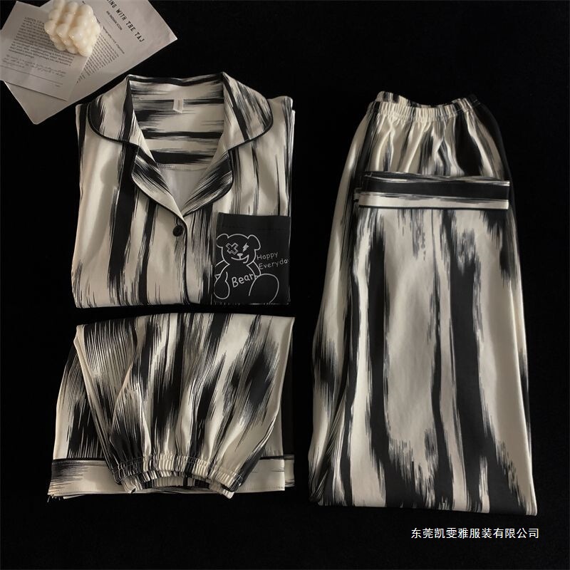 2025 New Short-Sleeved Pajamas for Women, Summer Three-Piece Set, Boys' Summer Thin Striped Bear Home Clothes Trend 2025 New Short-Sleeved Pajamas for Women, Summer Three-Piece Set, Boys' Summer Thin Striped Bear Home Clothes Trend