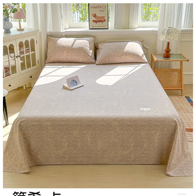 Verano 100 sábanas de tela gruesa vieja de algodón de una sola pieza de algodón algodón lino dormitorio estera edredón funda de almohada simple juego de tres piezas