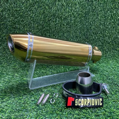 Pipe R27 Tail Section: Motorcycle exhaust pipe - all-gold-model