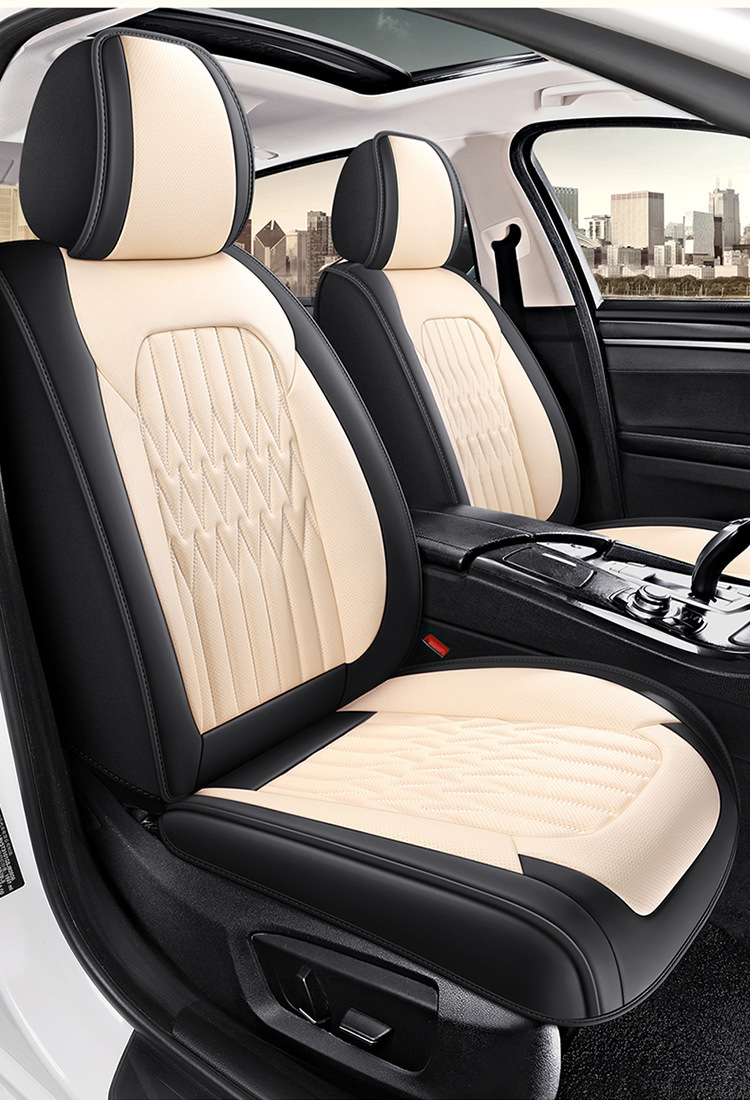 23 new all-inclusive split head full leather Four Seasons universal car seat cushion seat cover entity cross-border Amazon