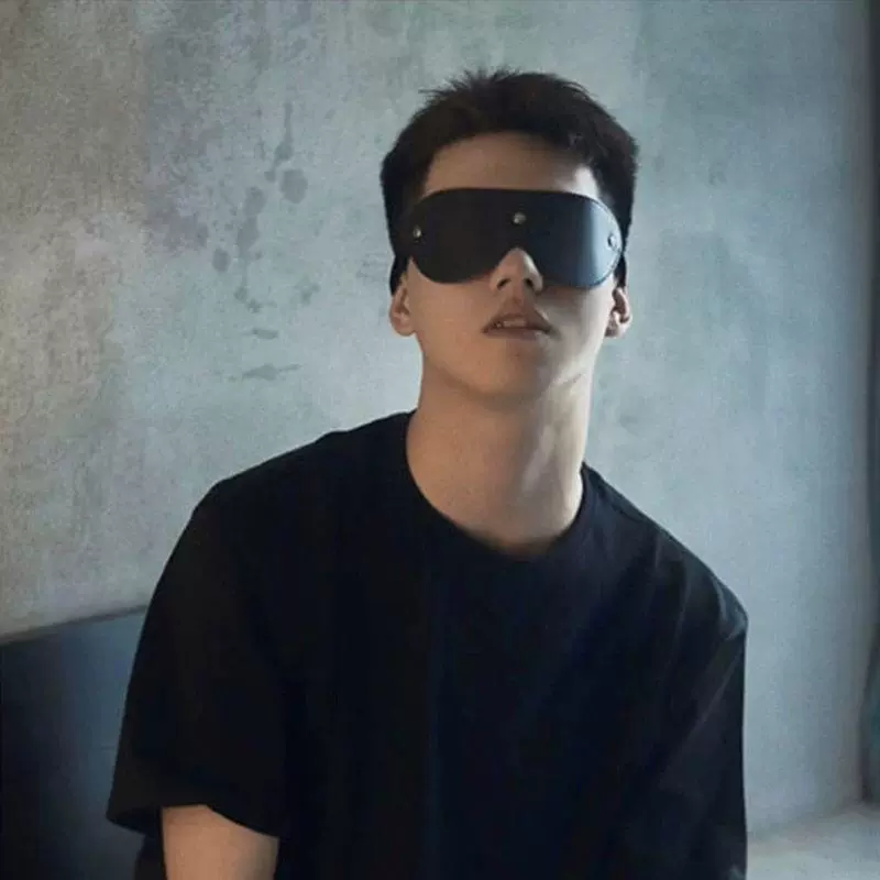 Глазная маска для воздержания черный мягкий кожаный оттенок для сна