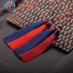Double-color tassel car accessory, polyester ice silk tassel, women's clothing decoration, accessory, tassel loop earring