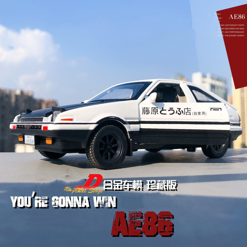 Tianying 1:32 head text D Toyota AE86 alloy car model simulation sports car ornaments children's toy car wholesale
