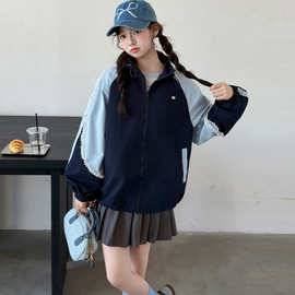 女童花边外套秋装2026新款韩版女孩洋气拉链衫儿童超好看夹克衫潮