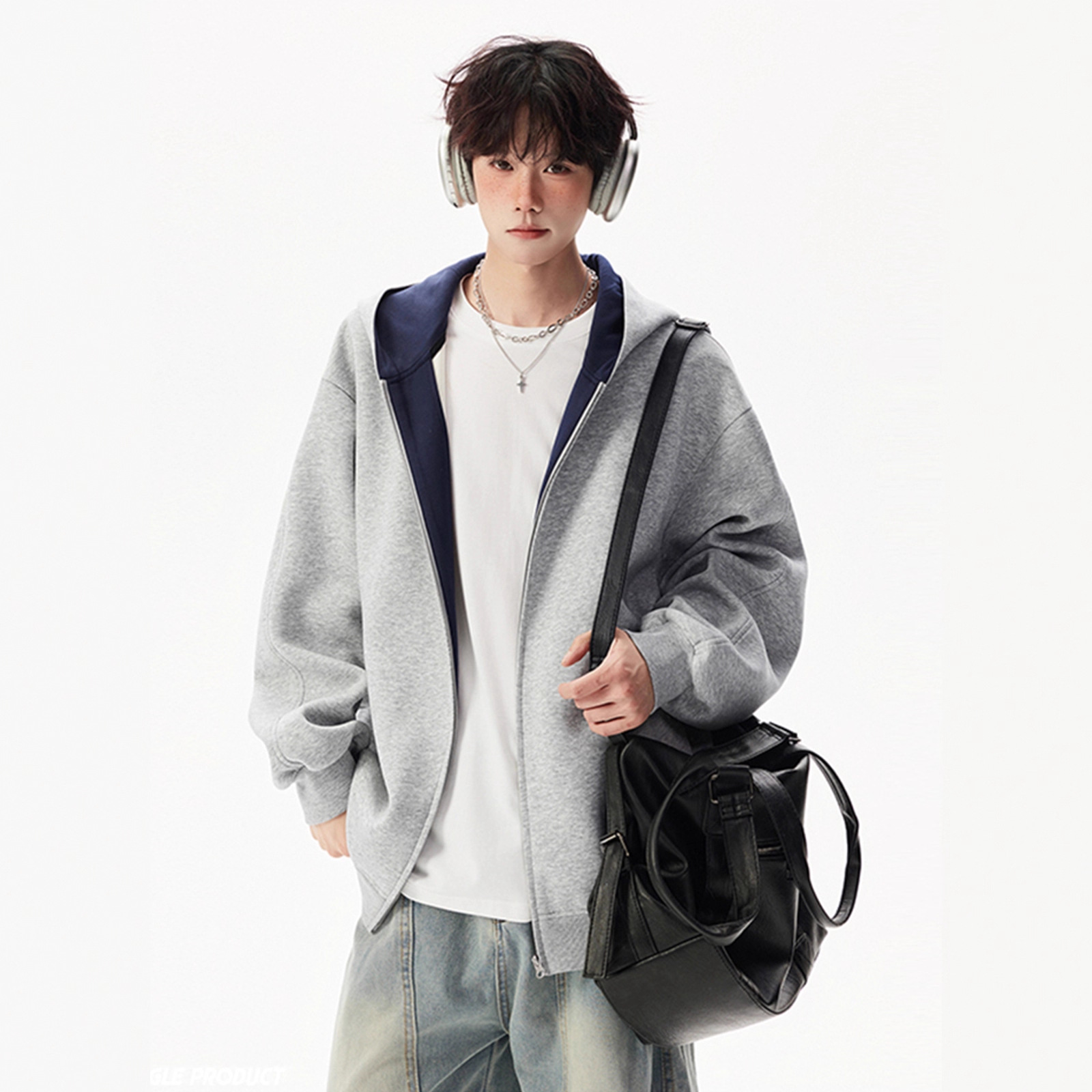 Casual Hoodie Jacket, Loose And Versatile, Contrasting Colors, Couple Hooded Cardigan_viptrois.com