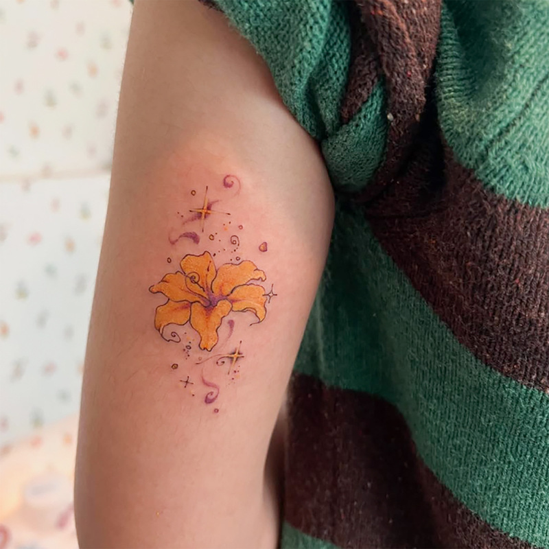 New Cross-Border Tattoo Stickers Ins Style Simple Flower Tattoo Stickers Disposable Temporary Tattoo Stickers