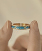 Enamel, blue advanced design ring, light luxury style