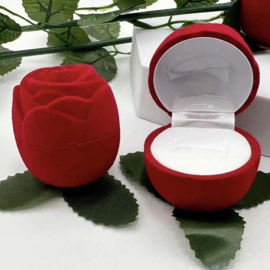 플립탑 일반 장미 반지 상자