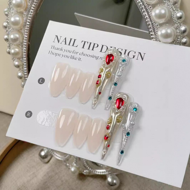 Yufei Hui Palace Retro Palace Handmade Armor Wearable Nail Finger Cots Ancient Style High-end Summer Fake Nails