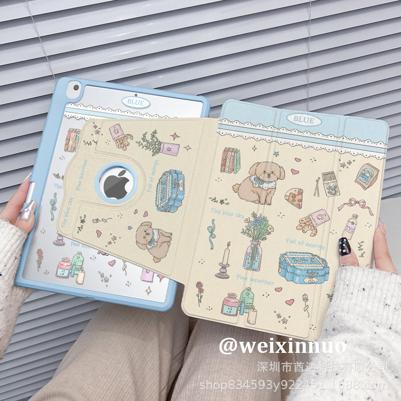 Exposure Label 720 ° Rotating iPad Protective Case Foldableable Air5 Ninth Generation Retro 10.2inch Tablet Protective Case