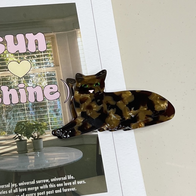新款韩版布偶猫暹罗猫动物可爱半扎发猫咪抓夹可爱后脑勺鲨鱼夹|undefined