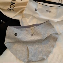 7A百搭无痕纯棉抗菌内裤女简约一片式夏季薄款中腰三角裤螺纹女士