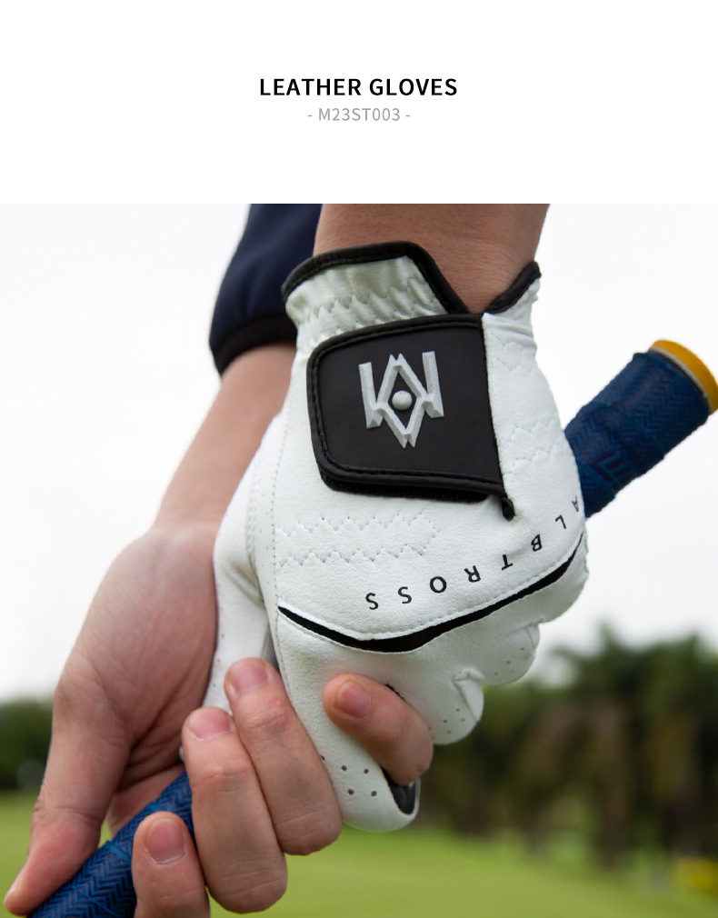 Găng tay golf nam da cừu nhập khẩu khâu đơn tay phải — 22 chi tiết 7