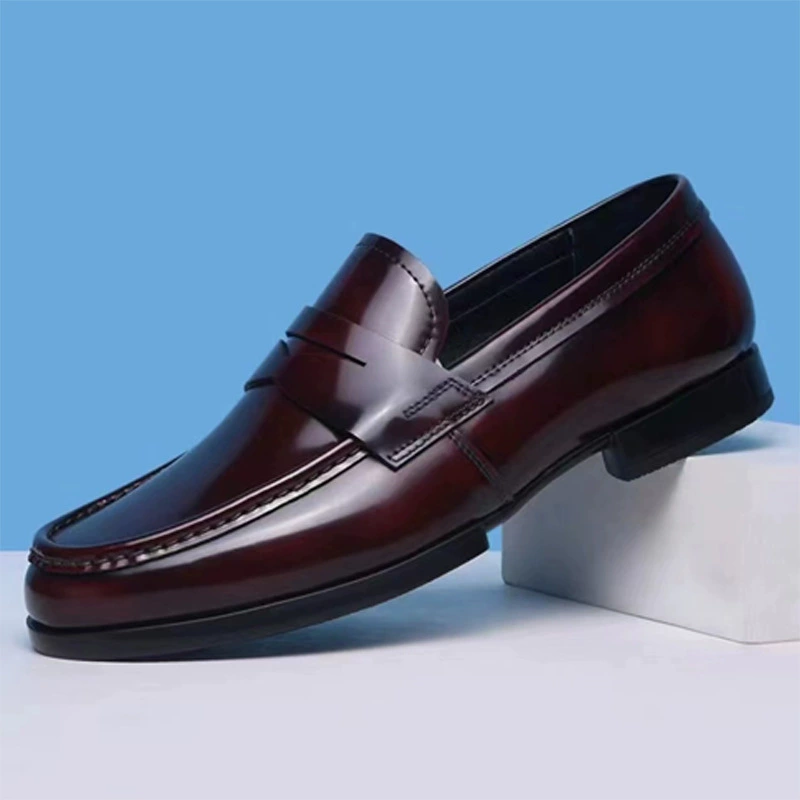 Новые мужские лоферы 2024 года, модные глянцевые туфли без шнуровки, мужские классические туфли, британские деловые повседневные кожаные туфли