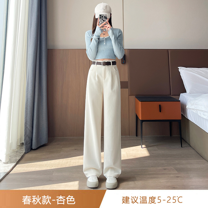 实拍胖mm大码欧棉绒黑色阔腿裤女显瘦宽松梨形身材直筒窄版长裤子|undefined