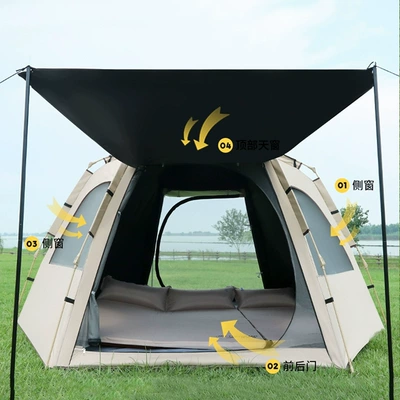 Automatic Hexagon Tent Waterproof Splash Avtomobil dam çadırları