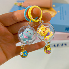 球扣K04可爱猫咪铃铛钥匙扣少女包包配饰挂件甜美风钥匙环送闺