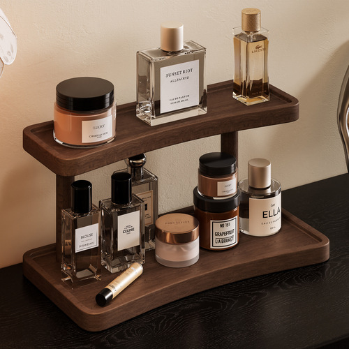 Solid Wood Desktop Shelf Home Bedroom Makeup Perfume Countertop Jewelry Display Stand Stepping Storage Rack Cup Rack