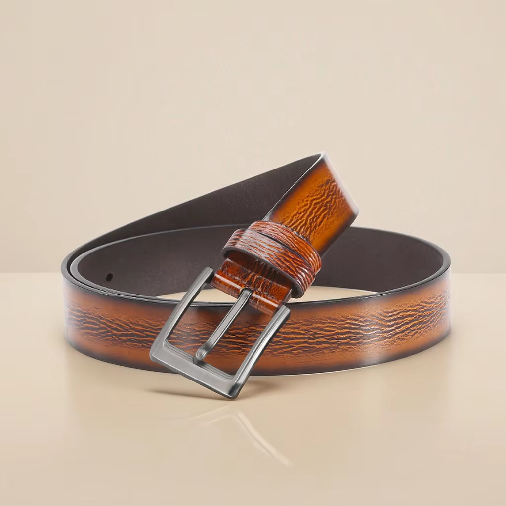 跨境男士皮帶商務百搭針扣腰帶高級感外貿歐美風腰帶廠家批發直銷
