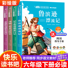 快乐读书吧六年级下册鲁滨逊漂流记爱丽丝漫游奇境记课外必读书籍