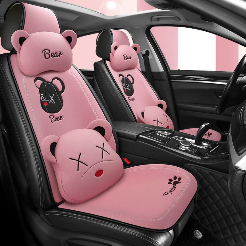 Новая Автомобильная подушка без комплекта, цельная маленькая Талия, мультяшный медведь, летняя трехсекционная универсальная одинарная подушка для ягодиц
