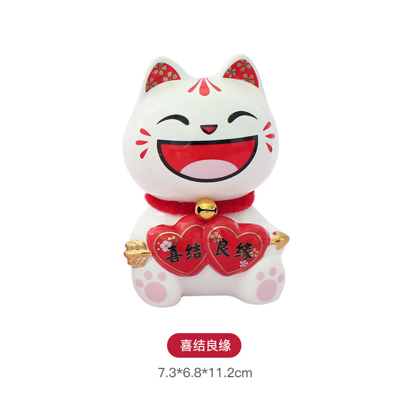 De estilo japonés Lucky Cat decoración de cerámica regalo de apertura cajero casa entrada sala de estar decoración de escritorio