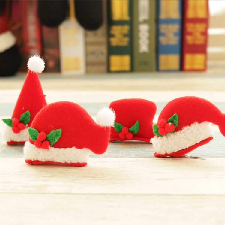 Jin Ming Guan nuevo producto de decoración de Navidad LED con lámpara sombrero de Navidad abrazadera para el cabello BB abrazadera para el cabello una variedad de opciones image 5