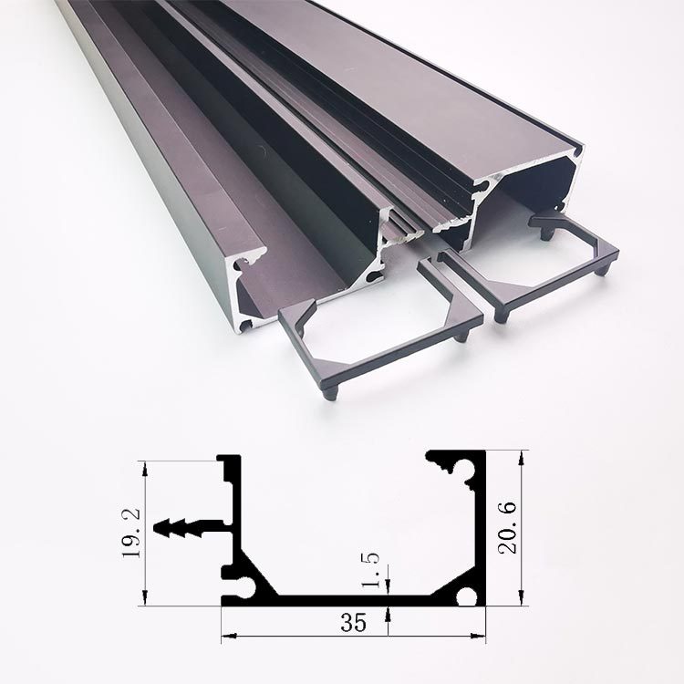 G型鋅合金堵頭款封邊拉手加厚櫥櫃隱形封邊把手啞黑封蓋廚房暗拉
